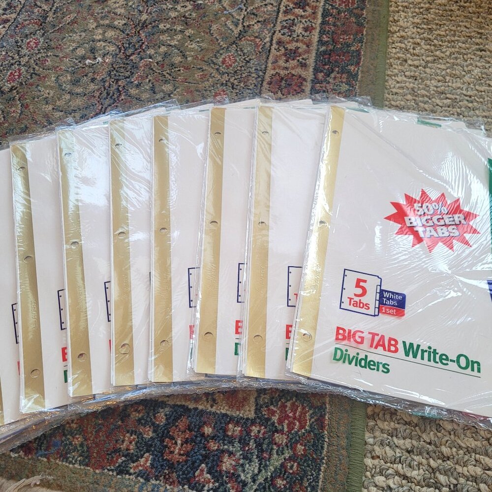 NWT Avery Big Tab Write-On Dividers